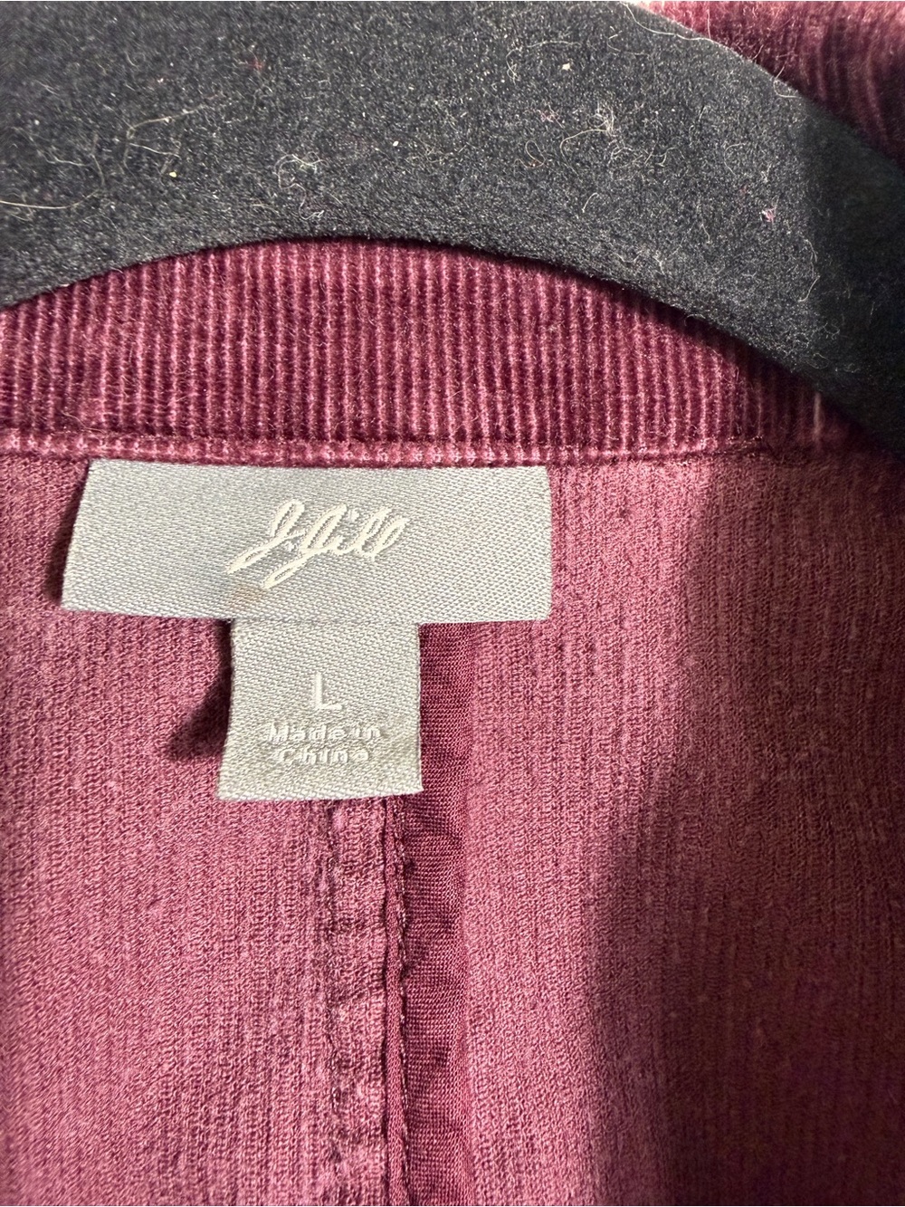 J. Jill Corduroy Blazer burgundy stretch cotton woman’s large business casual - Picture 3 of 8